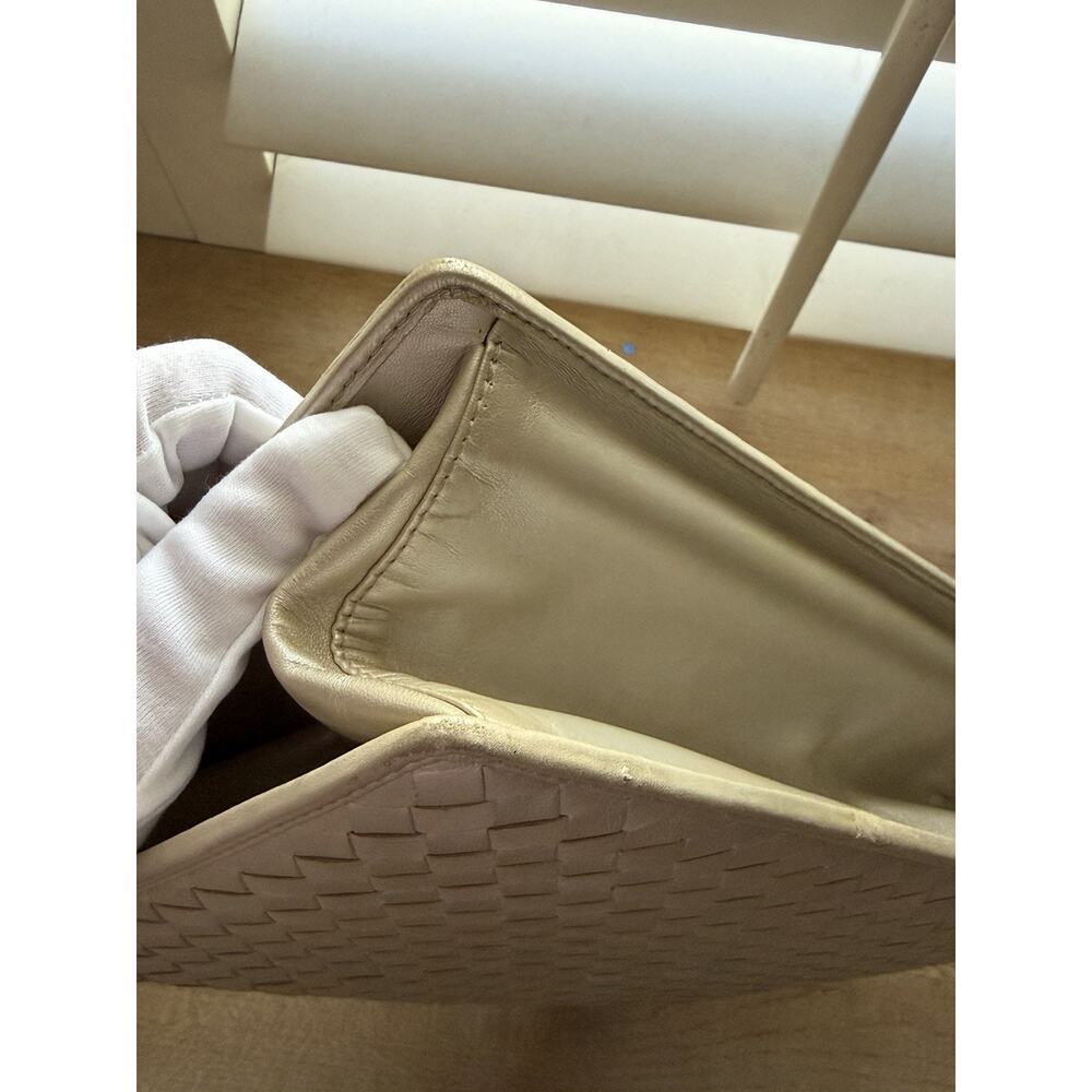 Bottega Veneta Rare‎ Vintage Intrecciato Top Handle Kelly Handbag Off White - Picture 5 of 16